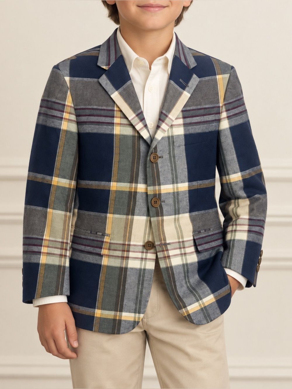 My First Hickey Freeman Plaid Boy's Blazer Sz. 8